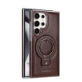 thumbnail image 1 of Allytechgroup Magnetic Case for Samsung Galaxy S23 Plus, Compatible with MagSafe & Car Mount Premium PU Leather Shockproof Kickstand Bumper Drop Protection Phone Cover for Women Men, Darkbrown, 1 of 8