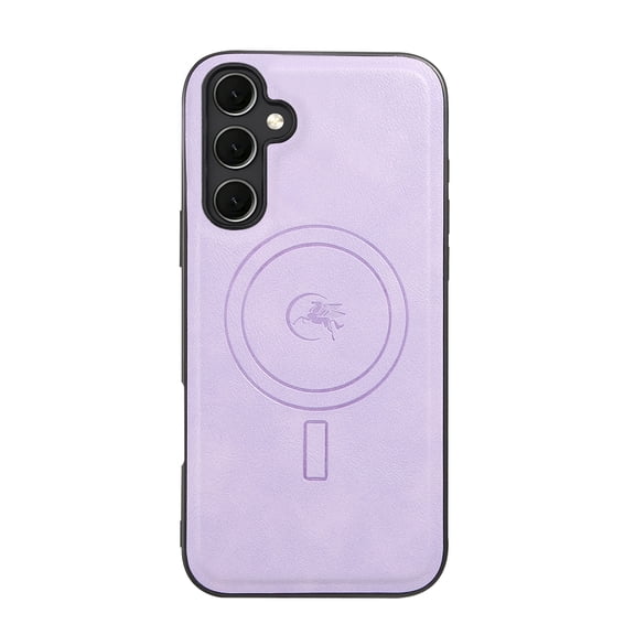 Allytechgroup Magnetic Case for Samsung Galaxy S23, Premium PU Leather TPU Back Cover Compatible with Magsafe & Car Mount, Drop Protection Shockproof Phone Case for Samsung Galaxy S23, Purple