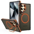 thumbnail image 1 of Allytechgroup Magnetic Case for Samsung Galaxy S23 Ultra with Camera Lens Kickstand, Support Wireless Charging Cover Phone Holder for Desk Meeting/Videos Matte Shockproof Back Cover Shell, Orange, 1 of 7