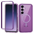 thumbnail image 1 of Allytechgroup Magnetic Case for Samsung Galaxy S24+ Plus, Transparent Back Cover Compatible with Magsafe Wireless Charging Support Slim Fit Rugged Phone Case for Women Men, Darkpurple, 1 of 8