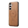 thumbnail image 1 of Allytechgroup Magnetic Case for Samsung Galaxy S24, Premium PU Leather TPU Back Cover Compatible with Magsafe & Car Mount, Drop Protection Shockproof Phone Case for Samsung Galaxy S24, Brown, 1 of 4