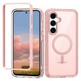 thumbnail image 1 of Allytechgroup Magnetic Case for Samsung Galaxy S24, Transparent Back Cover Compatible with Magsafe Wireless Charging Support Slim Fit Rugged Phone Case for Women Men, Pink, 1 of 8