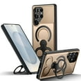 thumbnail image 1 of Allytechgroup Magnetic Case for Samsung Galaxy S24 Ultra with Ring Holder Kickstand, [Compatible with Magsafe] Hard PC Rugged Slim Lightweight Shockproof Protective Back Cover for Women Men, Gold, 1 of 8