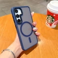 thumbnail image 1 of Allytechgroup Magnetic Case for Samsung Galaxy S24 Ultra, Translucent Back Cover Anti-Yellow Hybrid Shockproof Rugged Bumper Minimalist Phone Case Cover for Galaxy S24 Ultra, Royalblue, 1 of 8
