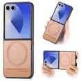thumbnail image 1 of Allytechgroup Magnetic Case for Samsung Galaxy Z Flip 5, PU Leather Back Cover Shockproof Non-Slip Lightweight Design with Wireless Charging & Car Mount Support for Samsung Galaxy Z Flip 5, Pink, 1 of 9