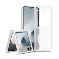 thumbnail image 1 of Allytechgroup Magnetic Case for Samsung Galaxy Z Flip 7 FE/ 6, Built-in Camera Control Button Support Wireless Charging Slim Anti-stain Silky Touch Shockproof Protective Back Cover Bumper, Clean, 1 of 5