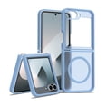thumbnail image 1 of Allytechgroup Magnetic Case for Samsung Galaxy Z Flip 6, Built-in Camera Control Button Support Wireless Charging Slim Anti-stain Silky Touch Shockproof Protective Back Cover Bumper, Blue, 1 of 5