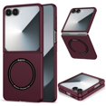 thumbnail image 1 of Allytechgroup Magnetic Case for Samsung Galaxy Z Flip 7 FE/ 6, Wireless Charging Compatible Back Cover with Built-In Iron Ring Lightweight Anti-Scratch Shockproof Plastic Protective Case, Winered, 1 of 7