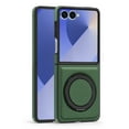 thumbnail image 1 of Allytechgroup Magnetic Case for Samsung Galaxy Z Flip 7, Ring Holder Kickstand Hybrid Compatible with Magsafe & Car Mount Anti-Scratch Phone Case Cover for Women Men, Darkgreen, 1 of 6