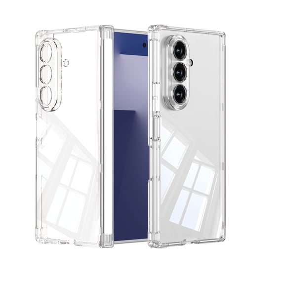 Allytechgroup Magnetic Case for Samsung Galaxy Z Fold 7, Shock-Resistant Lightweight Glossy Support Wireless Charging Anti-Scratch & Non-Slip Full Body Cover for Samsung Galaxy Z Fold 7, Clear