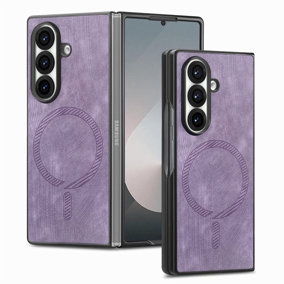 Allytechgroup Magnetic Case for Samsung Galaxy Z Fold 7, Slim Lightweight Shockproof Case Wireless Charging Support Anti-Scratch Non-Slip Rigid Shell for Samsung Galaxy Z Fold 7 Women Men, Purple