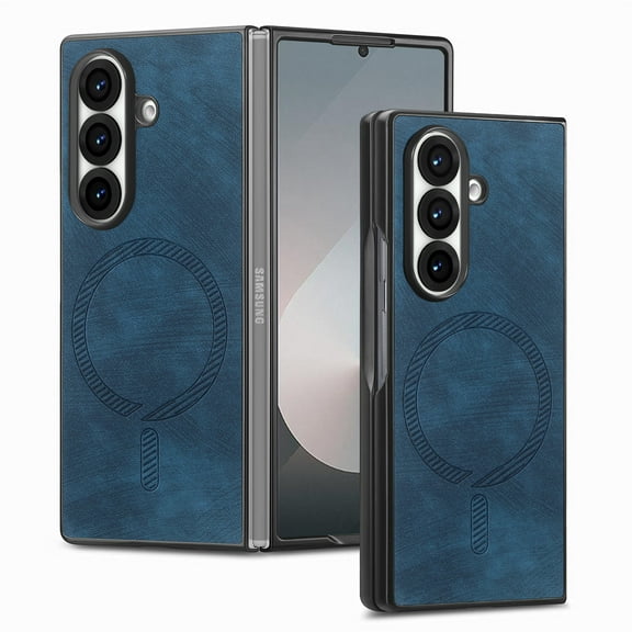 Allytechgroup Magnetic Case for Samsung Galaxy Z Fold 7, Slim Lightweight Shockproof Case Wireless Charging Support Anti-Scratch Non-Slip Rigid Shell for Samsung Galaxy Z Fold 7 Women Men, Blue