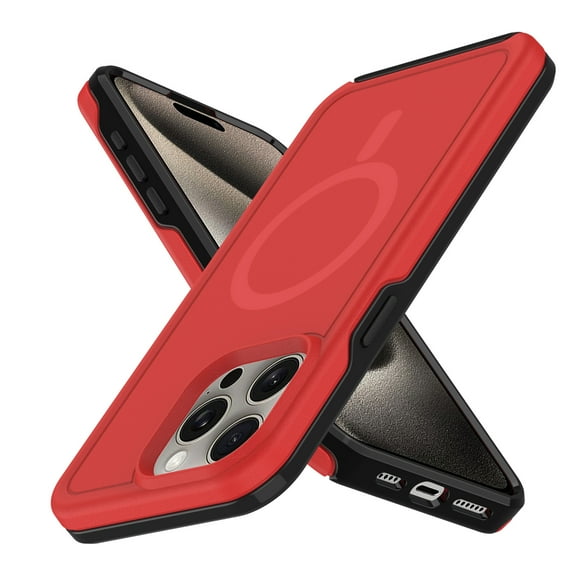 Allytechgroup Magnetic Case for Apple iPhone 11, Compatible with Magsafe Drop Proof Rugged Heavy Duty Protective Phone Case for iPhone 11, Red