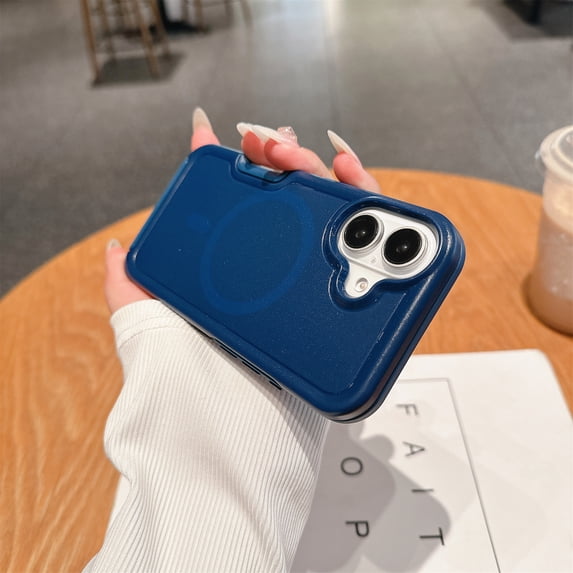 Allytechgroup Magnetic Case for Apple iPhone 16, Compatible with Magsafe Drop Proof Rugged Heavy Duty Protective Phone Case for iPhone 16, Inkblue