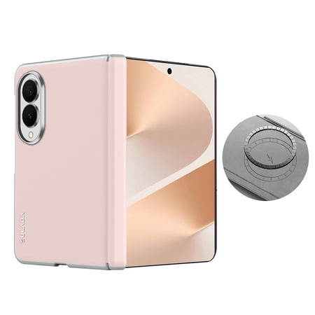 Allytechgroup Magnetic Case for Samsung Galaxy Z Fold 8, Hinge Protection Slim Matte Shockproof Anti-Fingerprint Cover for Women Men, Pink