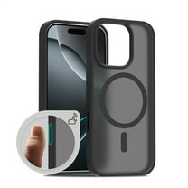Allytechgroup Magnetic Case for iPhone 11, Built-in Camera Control Button Support Wireless Charging Slim Anti-stain Silky Touch Shockproof Protective Back Cover Bumper, Black