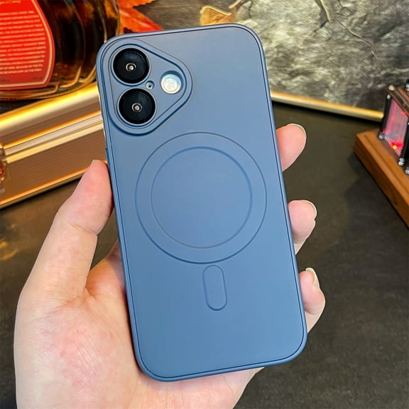 Allytechgroup Magnetic Case for iPhone 11, Built-in Camera Lens Protector Support Wireless Charging Military Grade Drop Protection Shockproof Magnetic Back Cover for iPhone 11, Darkblue