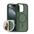 thumbnail image 1 of Allytechgroup Magnetic Case for iPhone 11 Pro, Built-in Camera Control Button Support Wireless Charging Slim Anti-stain Silky Touch Shockproof Protective Back Cover Bumper, Darkgreen, 1 of 7