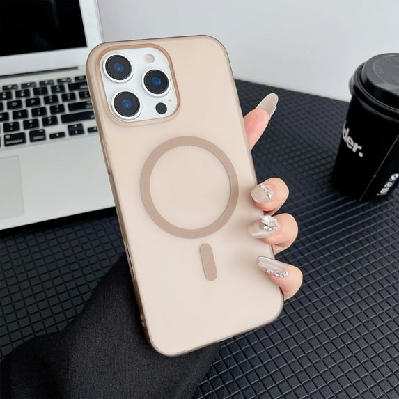 Allytechgroup Magnetic Rugged Back Cover Cell Phone Case with Protective Case Cover for Apple iPhone 11 Pro, Beige