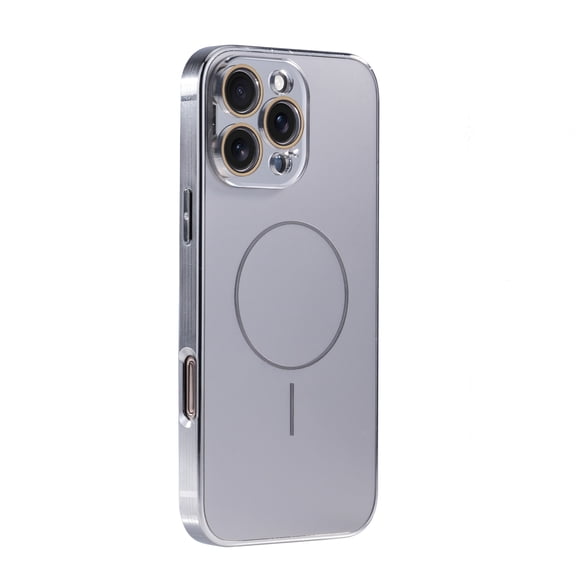 Allytechgroup Magnetic Case for iPhone 12 Pro Max, Built-in Camera Lens Protector Support Wireless Charging Slim Lightweight Shockproof Protective Back Cover for iPhone 12 Pro Max, Titanium