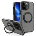 thumbnail image 1 of Allytechgroup Magnetic Case for iPhone 12 Pro Max, Built-in Invisible 360° Rotatable Kickstand, Compatible with MagSafe, PU Leather Slim Shockproof Protective Phone Case Cover, Grey, 1 of 7