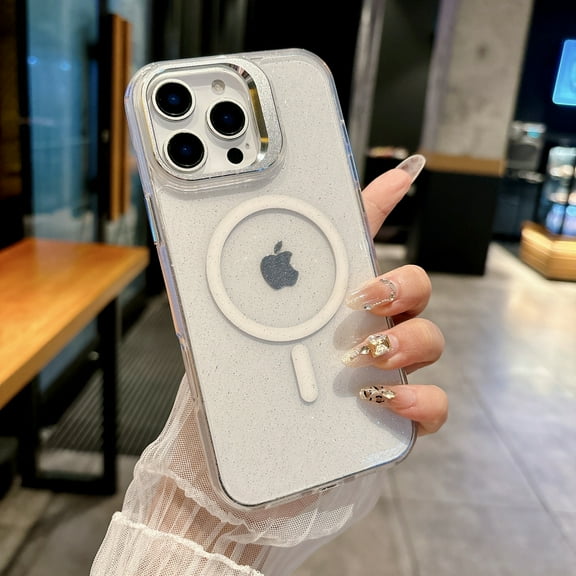 Allytechgroup Magnetic Case for iPhone 12 Pro Max with Camera Lens Kickstand, Compatible with Mag-safe Hard PC Slim Lightweight Shockproof Protective Back Cover for iPhone 12 Pro Max, White