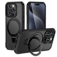 thumbnail image 1 of Allytechgroup Magnetic Case for iPhone 12 Pro Max with Stand, Built-in Ring Holder Support Wireless Chagring Hard PC Rugged Heavy Duty Durable Cover Case Shockproof Protective, Black, 1 of 6