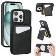 thumbnail image 1 of Allytechgroup Magnetic Case for iPhone 12 Pro, RFID Blocking PU Leather Stand Phone Case with Detachable Cards Holder Compatible with Mag-safe Shockproof Back Cover for Women Men, Black, 1 of 13
