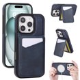 thumbnail image 1 of Allytechgroup Magnetic Case for iPhone 12 Pro, RFID Blocking PU Leather Stand Phone Case with Detachable Cards Holder Compatible with Mag-safe Shockproof Back Cover for Women Men, Blue, 1 of 8