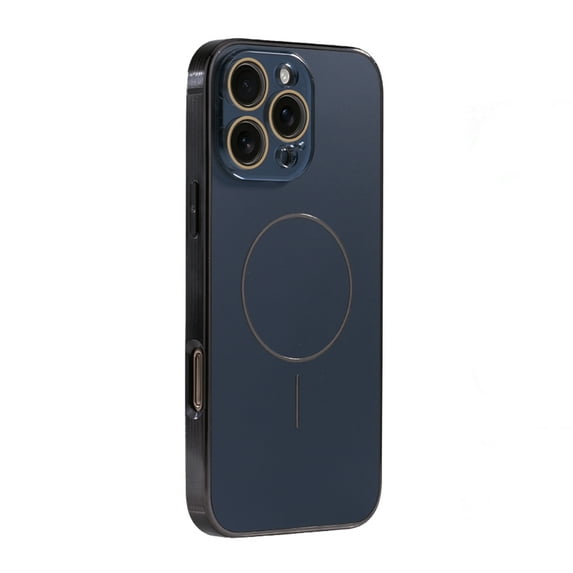 Allytechgroup Magnetic Case for iPhone 13, Built-in Camera Lens Protector Support Wireless Charging Slim Lightweight Shockproof Protective Back Cover for iPhone 13, Black