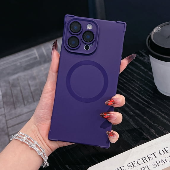 Allytechgroup Magnetic Case for iPhone 13, Hard PC Soft TPU Phone Case Support Wireless Charging Rugged Heavy Duty Durable Cover Case Compatible with iPhone 13 for Women Men, Darkpurple