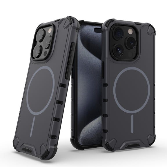 Allytechgroup Magnetic Case for iPhone 13 Pro, Hard PC Soft TPU Rugged Heavy Duty Durable Cover Case Support Wireless Charging Shockproof Protective Back Cover for iPhone 13 Pro, Gray