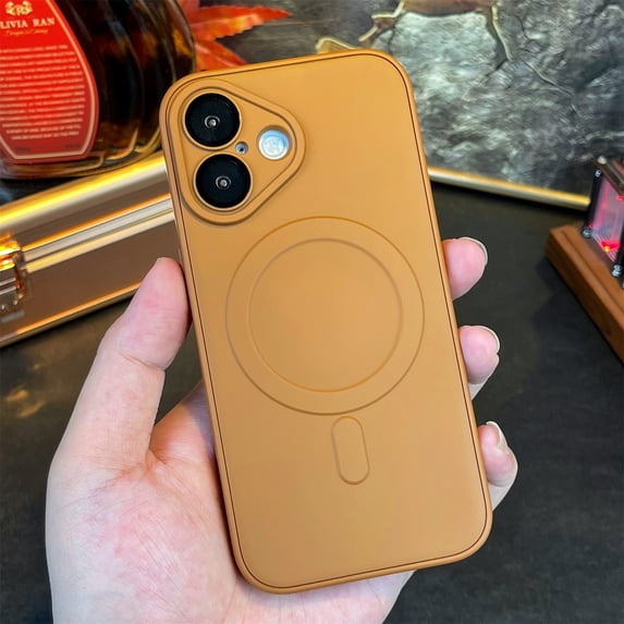 Magnetic Case for iPhone 13 Pro Max, Built-in Camera Lens Protector Support Wireless Charging Military Grade Drop Protection Shockproof Magnetic Back Cover for iPhone 13 Pro Max, Brown