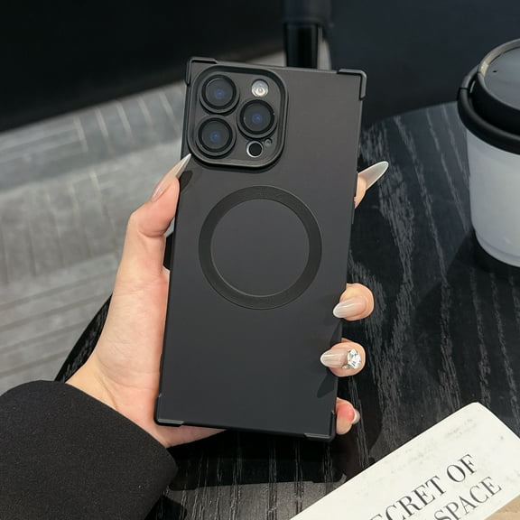 Allytechgroup Magnetic Case for iPhone 13 Pro Max, Hard PC Soft TPU Phone Case Support Wireless Charging Rugged Heavy Duty Durable Cover Case Compatible with iPhone 13 Pro Max for Women Men, Black