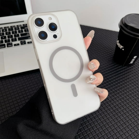 Allytechgroup Magnetic Case for iPhone 13 Pro Max, Matte Hard PC Slim Lightweight Support Wireless Charging Rugged Heavy Duty Durable Cover Case Shockproof Back Cover for iPhone 13 Pro Max, Gray