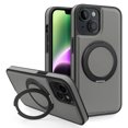 thumbnail image 1 of Allytechgroup Magnetic Case for iPhone 14 Plus, Built-in Invisible 360° Rotatable Kickstand, Compatible with MagSafe, PU Leather Slim Shockproof Protective Phone Case Cover, Grey, 1 of 7