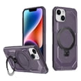 thumbnail image 1 of Allytechgroup Magnetic Case for iPhone 14, Support Wireless Charging Rugged Heavy Duty Durable Cover Case with Kickstand Shockproof Back Cover for iPhone 14, Purple, 1 of 6