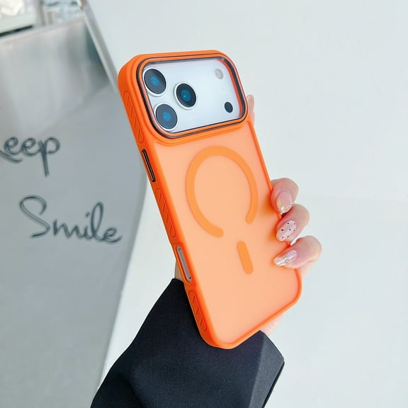 Allytechgroup Magnetic Case for iPhone 15, [Compatible with Magsafe] Slim Rugged Anti-Fingerprint Non-Slip Dust Proof Shockproof Protective Back Cover for Apple iPhone 15, Orange