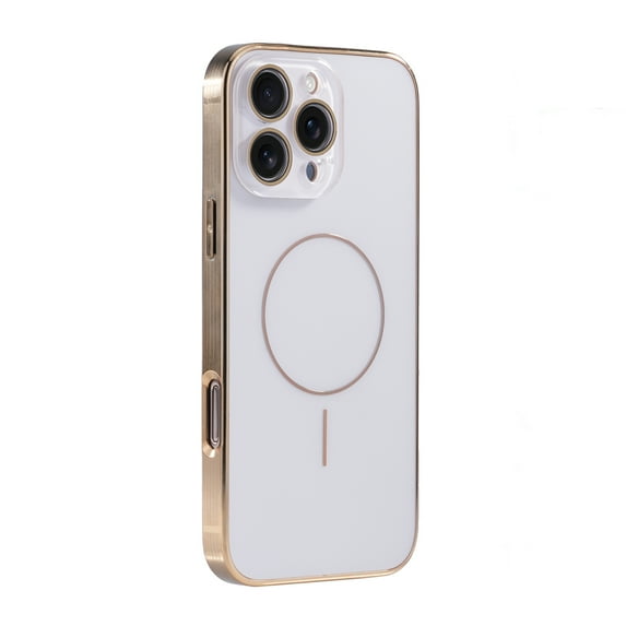 Allytechgroup Magnetic Case for iPhone 15 Pro, Built-in Camera Lens Protector Support Wireless Charging Slim Lightweight Shockproof Protective Back Cover for iPhone 15 Pro, Desertgold