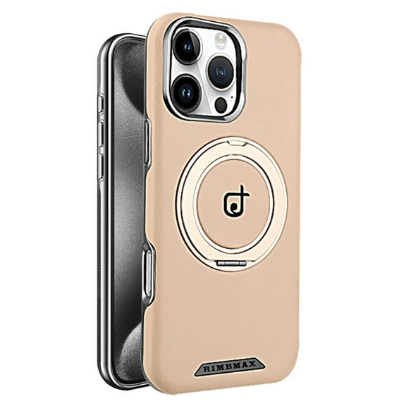 Allytechgroup Magnetic Case for iPhone 15 Pro Max, 360° Rotatable Ring Holder Stand Compatible with Mag-safe Slim Lightweight Shockproof Protective Back Cover for iPhone 15 Pro Max, Offwhite