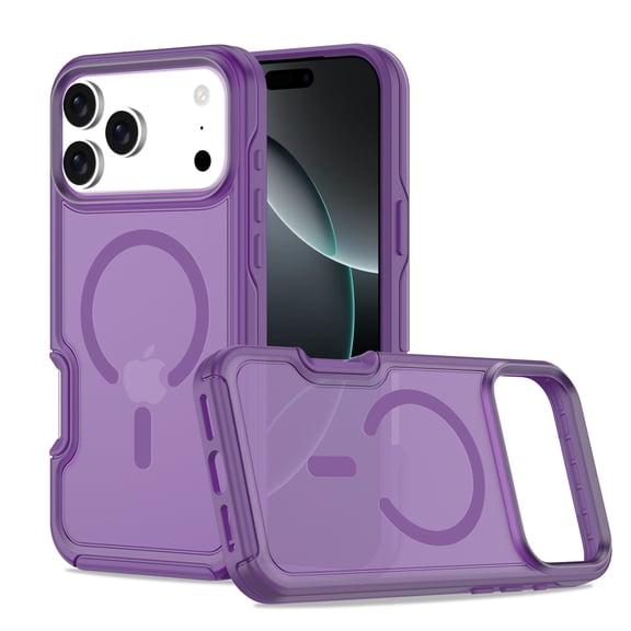 Allytechgroup Magnetic Case for iPhone 15, Support Wireless Charging Lightweight Shock-Resistant Non-Slip Rugged Shockproof Protectiive Bumper for Women Men, Purple