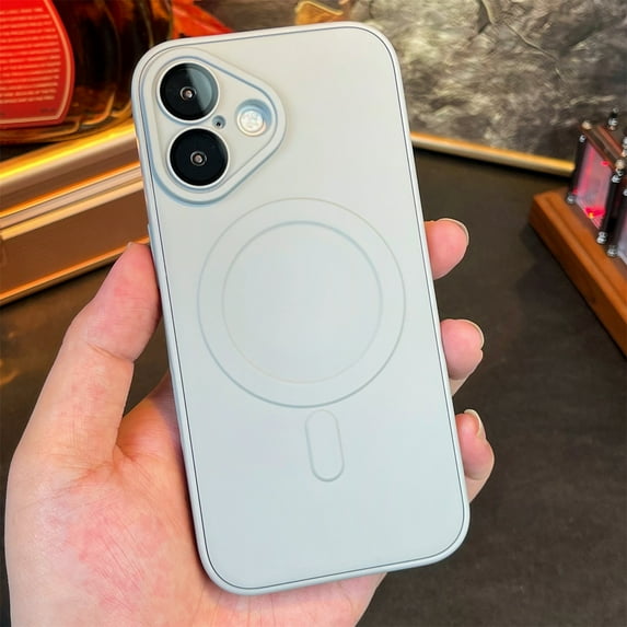 Allytechgroup Magnetic Case for iPhone 16, Built-in Camera Lens Protector Support Wireless Charging Military Grade Drop Protection Shockproof Magnetic Back Cover for iPhone 16, Gray