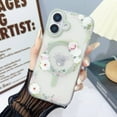 thumbnail image 1 of Allytechgroup Magnetic Case for iPhone 16, Flower Design Shell for Women Girls Compatible with MagSafe Anti-Yellowing Slim Shockproof Protective Back Cover for iPhone 16, D, 1 of 9