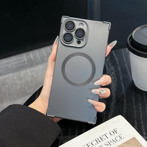 Allytechgroup Magnetic Case for iPhone 16 Plus, Hard PC Soft TPU Phone Case Support Wireless Charging Rugged Heavy Duty Durable Cover Case Compatible with iPhone 16 Plus for Women Men, Gray