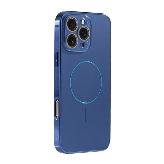 Allytechgroup Magnetic Case for iPhone 16 Pro, Built-in Camera Lens Protector Support Wireless Charging Slim Lightweight Shockproof Protective Back Cover for iPhone 16 Pro, Blue