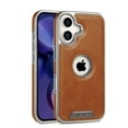 thumbnail image 1 of Allytechgroup Magnetic Case for iPhone 16 Pro Max, PU Leather Slim Lightweight Support Wireless Charging Shockproof Back Cover Bumper for iPhone 16 Pro Max Women Men, Brown, 1 of 9