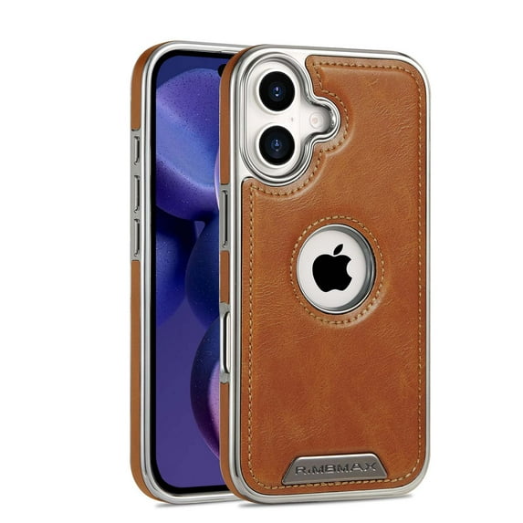 Allytechgroup Magnetic Case for iPhone 16 Pro Max, PU Leather Slim Lightweight Support Wireless Charging Shockproof Back Cover Bumper for iPhone 16 Pro Max Women Men, Brown