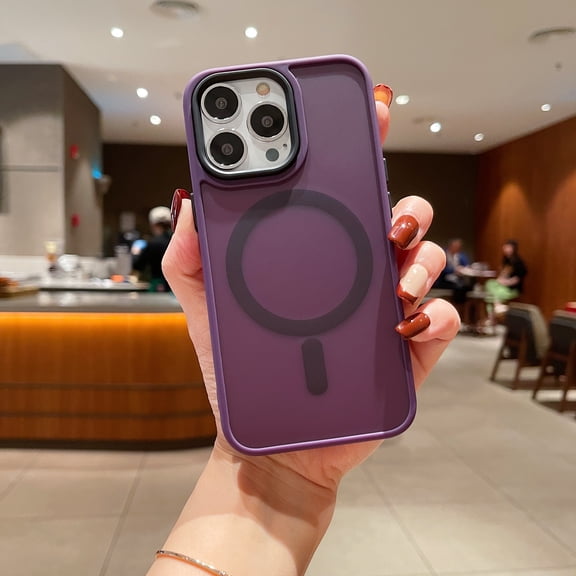 Allytechgroup Magnetic Case for iPhone 16, Slim Fit Phone Case Compatible with Magsafe Support Wireless Charging Shockproof Protective Back Cover for Apple iPhone 16, Darkpurple