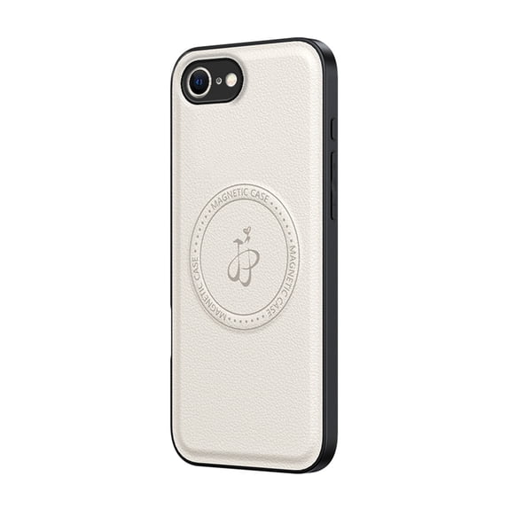 Allytechgroup Magnetic Case for iPhone 16e/ iPhone 17e, PU Leather Slim Fit Stand Phone Case Compatible with MagSafe Shockproof Protective Back Cover for iPhone 16e/ iPhone 17e Women Men, White