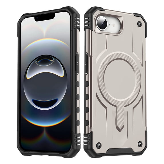 Allytechgroup Magnetic Case for iPhone 16e, Support Wireless Charging & Car Phone Mount Slim Lightweight Hard PC Shockproof Protective Back Cover Bumper for iPhone 16e, Gold